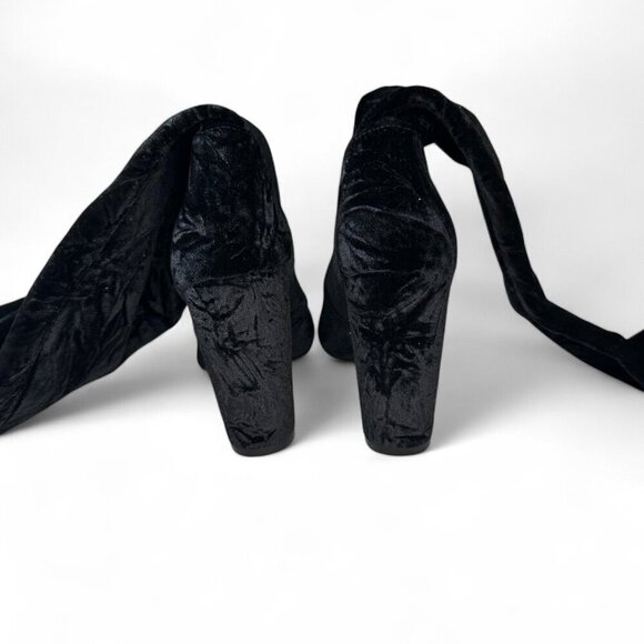 Stuart Weitzman Black Vidaland 100 Over the Knee Crushed Velvet Boots 7 NWOB - Picture 6 of 16